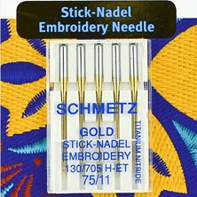 Изображение Иглы для вышивки Gold титаниум №75(5) Schmetz