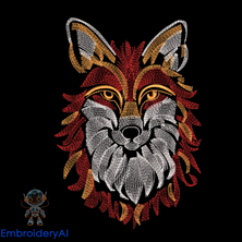 Изображение "Лисий Хитростежок" дизайн машинной вышивки 