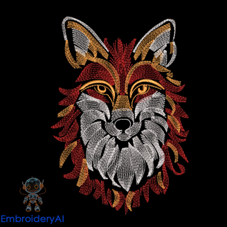 Изображение "Лисий Хитростежок" дизайн машинной вышивки 