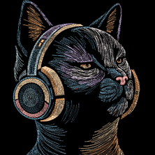 Изображение "Котэ Пётр-интроверт" дизайн машинной вышивки 
