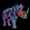 Изображение "Носорог, прострочит взглядом!" дизайн машинной вышивки 