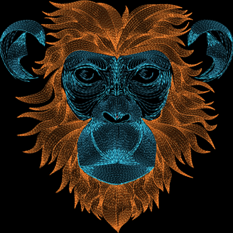 Изображение "ШимпанДзен" ДИЗАЙН машинной вышивки 