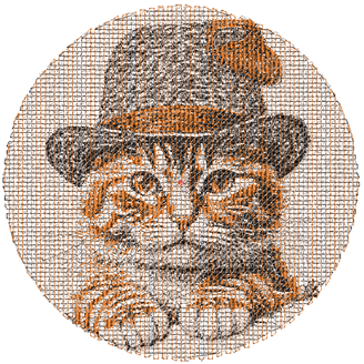 Изображение "Кот Трёхцветка" ДИЗАЙН машинной вышивки 