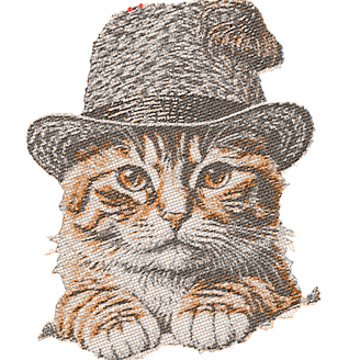Изображение "Кот Трехцветка II" ДИЗАЙН машинной вышивки 