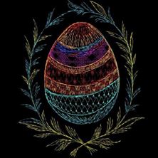 Изображение "Пасхальное яйцо" дизайн машинной вышивки 
