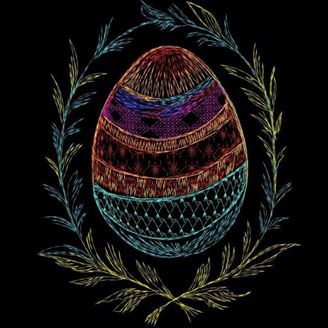 Изображение "Пасхальное яйцо" дизайн машинной вышивки 