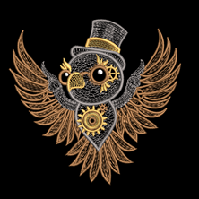 Изображение "Стимпанковая СОВА" дизайн машинной вышивки 