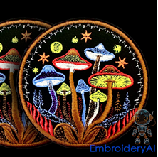 Изображение "Наногрибы-шеврон" ДИЗАЙН машинной вышивки 