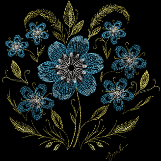 Изображение "Дыхание лета" ДИЗАЙН машинной вышивки 