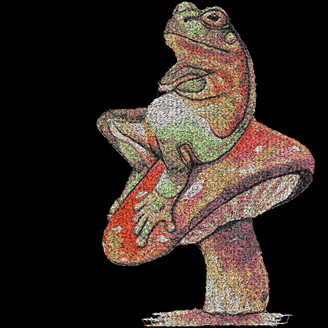 Изображение "На мухоморе" ДИЗАЙН машинной вышивки 