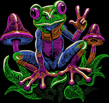 Изображение "Крутая лягуха" ДИЗАЙН машинной вышивки 