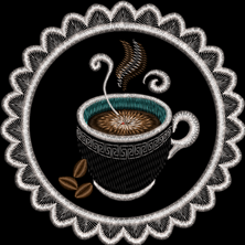 Изображение "Подставка под кофе или Спасатель столов" дизайн машинной вышивки 