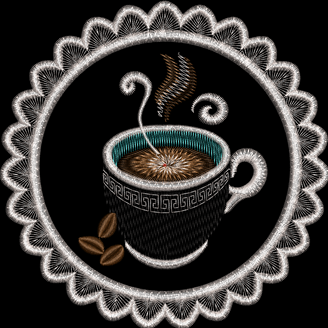Изображение "Подставка под кофе или Спасатель столов" дизайн машинной вышивки 
