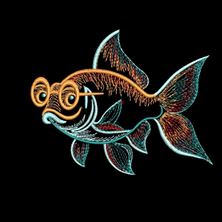 Изображение "Умница рыбка" дизайн машинной вышивки 