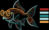 Изображение "Умница рыбка" дизайн машинной вышивки 