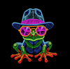 Изображение "Лягушка на стиле" дизайн машинной вышивки 