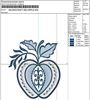 Изображение "Яблоко небесная гжель" дизайн машинной вышивки 