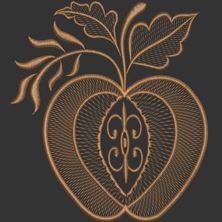 Изображение "Яблоко моно" дизайн машинной вышивки 