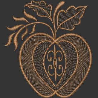 Изображение "Яблоко моно" дизайн машинной вышивки 