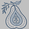 Изображение "Груша небесная гжель" дизайн машинной вышивки 