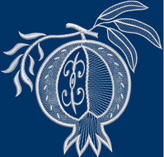 Изображение "Гранат моно" дизайн машинной вышивки 