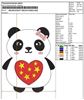 Изображение "Панда Кокетка" дизайн машинной вышивки 