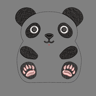 Изображение "Панда-Мишка" дизайн машинной вышивки 