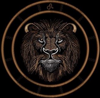 Изображение "Знак зодиака Лев" ДИЗАЙН машинной вышивки 