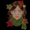 Изображение "Девушка-Осень" дизайн машинной вышивки 