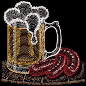 Изображение "Пиво пенное" дизайн машинной вышивки 