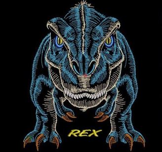 Изображение "Ти-Рекс" ДИЗАЙН машинной вышивки 