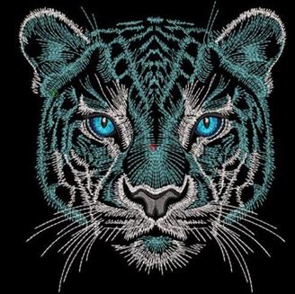 Изображение "Взгляд тигра" дизайн машинной вышивки 