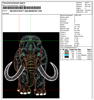 Изображение "Мамонт" ДИЗАЙН машинной вышивки 