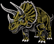 Изображение "Трицератопс" дизайн машинной вышивки 