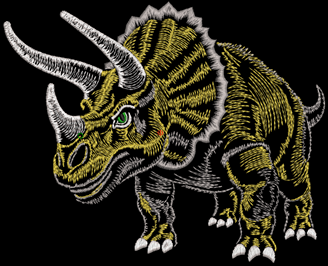 Изображение "Трицератопс" дизайн машинной вышивки 