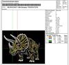 Изображение "Трицератопс" дизайн машинной вышивки 