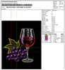 Изображение "Бокал и виноград" дизайн машинной вышивки 