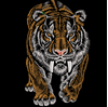 Изображение  "Тигр Саблезубый" дизайн машинной вышивки 