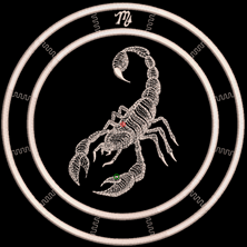 Изображение "Знак Зодиака Скорпион" дизайн машинной вышивки 