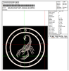 Изображение "Знак Зодиака Скорпион" дизайн машинной вышивки 