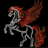 Изображение "Конь-Огонь" дизайн машинной вышивки 