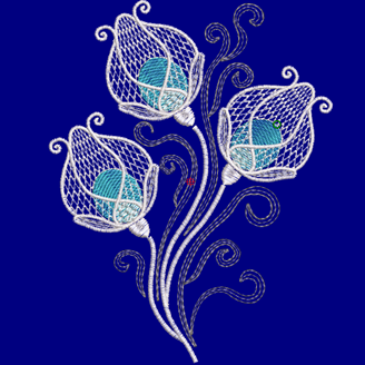 Изображение "Физалис" ДИЗАЙН машинной вышивки 