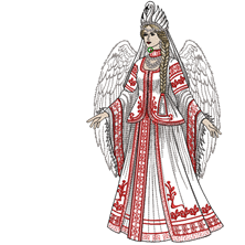 Изображение "Царевна-лебедь" дизайн машинной вышивки 