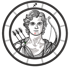 Изображение "Зодиакальный Стрелец" дизайн машинной вышивки 