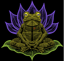 Изображение "Лягушка Дзен" дизайн машинной вышивки 