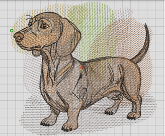 Изображение "Такса" дизайн машинной вышивки 