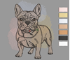 Изображение "Мосье Бульдог" дизайн машинной вышивки 