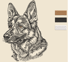 Изображение "Немецкая овчарка 1" дизайн машинной вышивки 