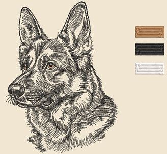 Изображение "Немецкая овчарка 1" дизайн машинной вышивки 