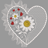 Изображение "Сердце в ромашках" дизайн машинной вышивки 